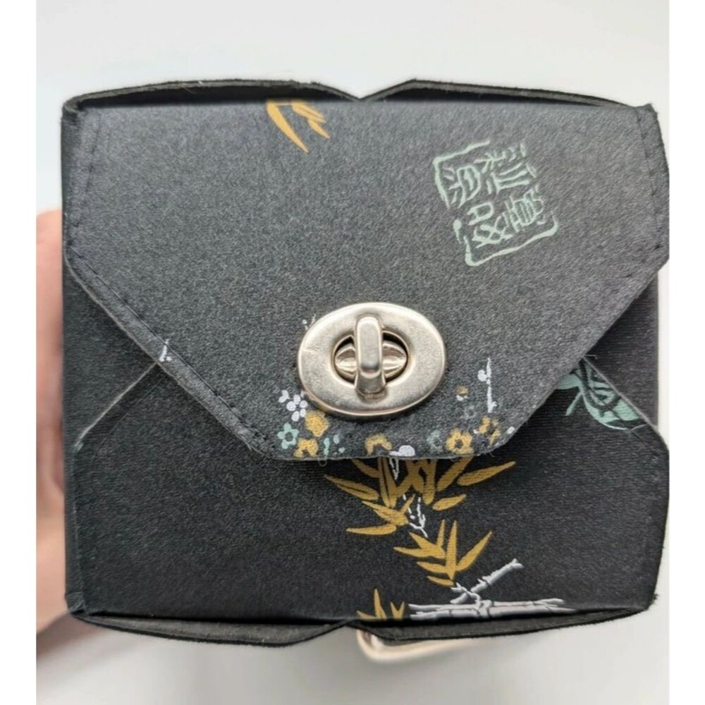 Chinese Takeout Box Purse Storage Accent Black Gold - Picture 7 of 10